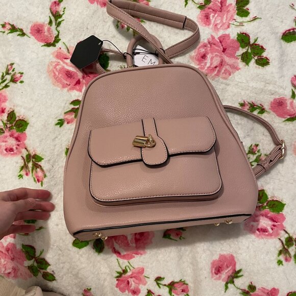 NWT gold and pink certified vegan leather purse / bookbag! - Picture 2 of 16